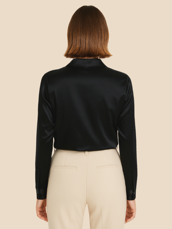 Adriana – Damen Elegante Langarmbluse mit Knopfleiste