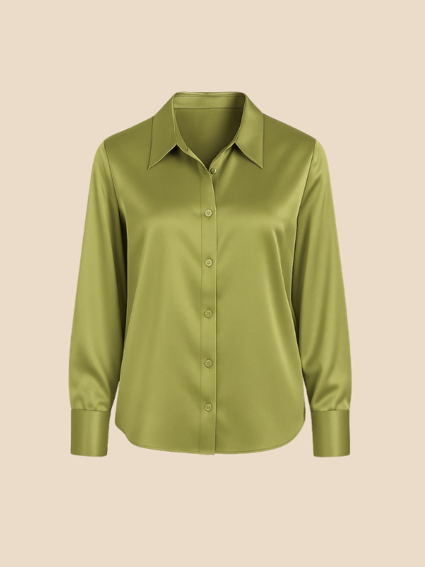 Adriana – Damen Elegante Langarmbluse mit Knopfleiste