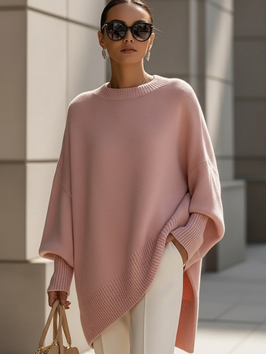 Isabella – Eleganter Damen-Strickponcho mit asymmetrischem Schnitt