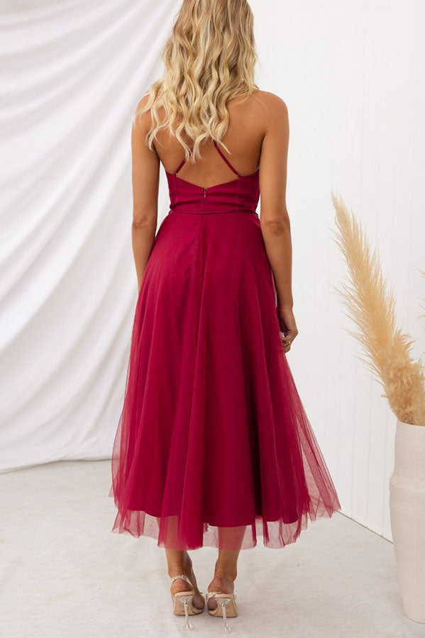 Sandra – Women Chiffon Suspenders Tulle Dress - Image 22