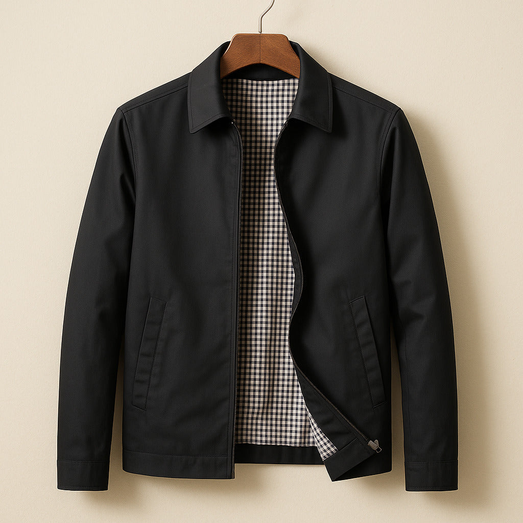 Moderne Slim-Fit Herrenjacke mit Reißverschluss - J&B - 1 - Atelier-Zofia