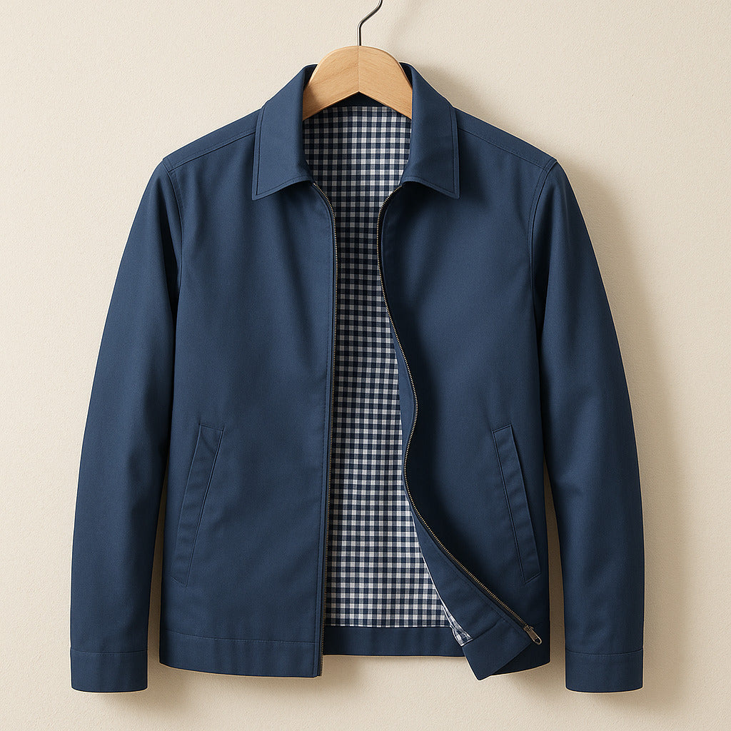 Moderne Slim-Fit Herrenjacke mit Reißverschluss - J&B - 2 - Atelier-Zofia