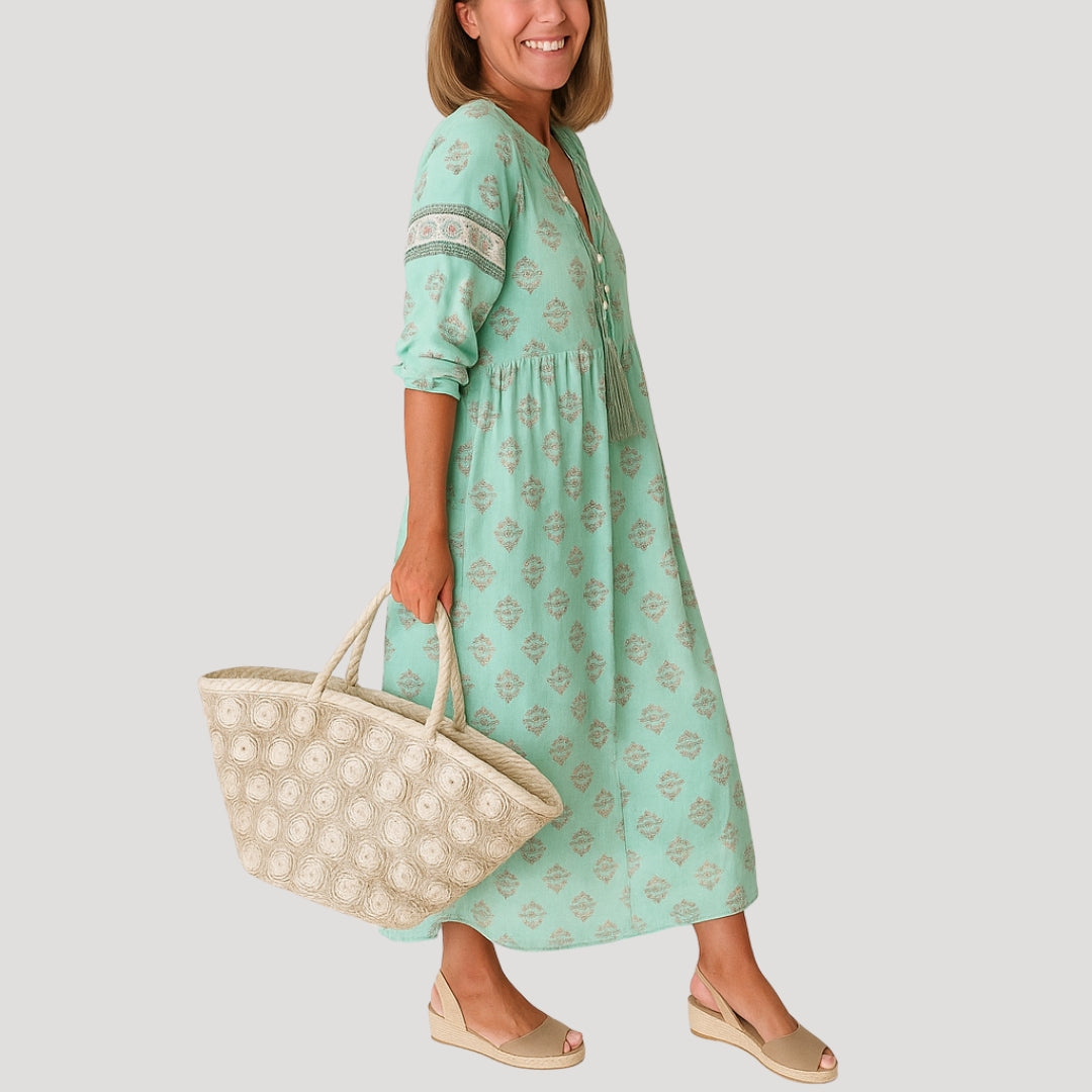 Johanna – Women's  midi dress boho beach style with pockets - Image 4