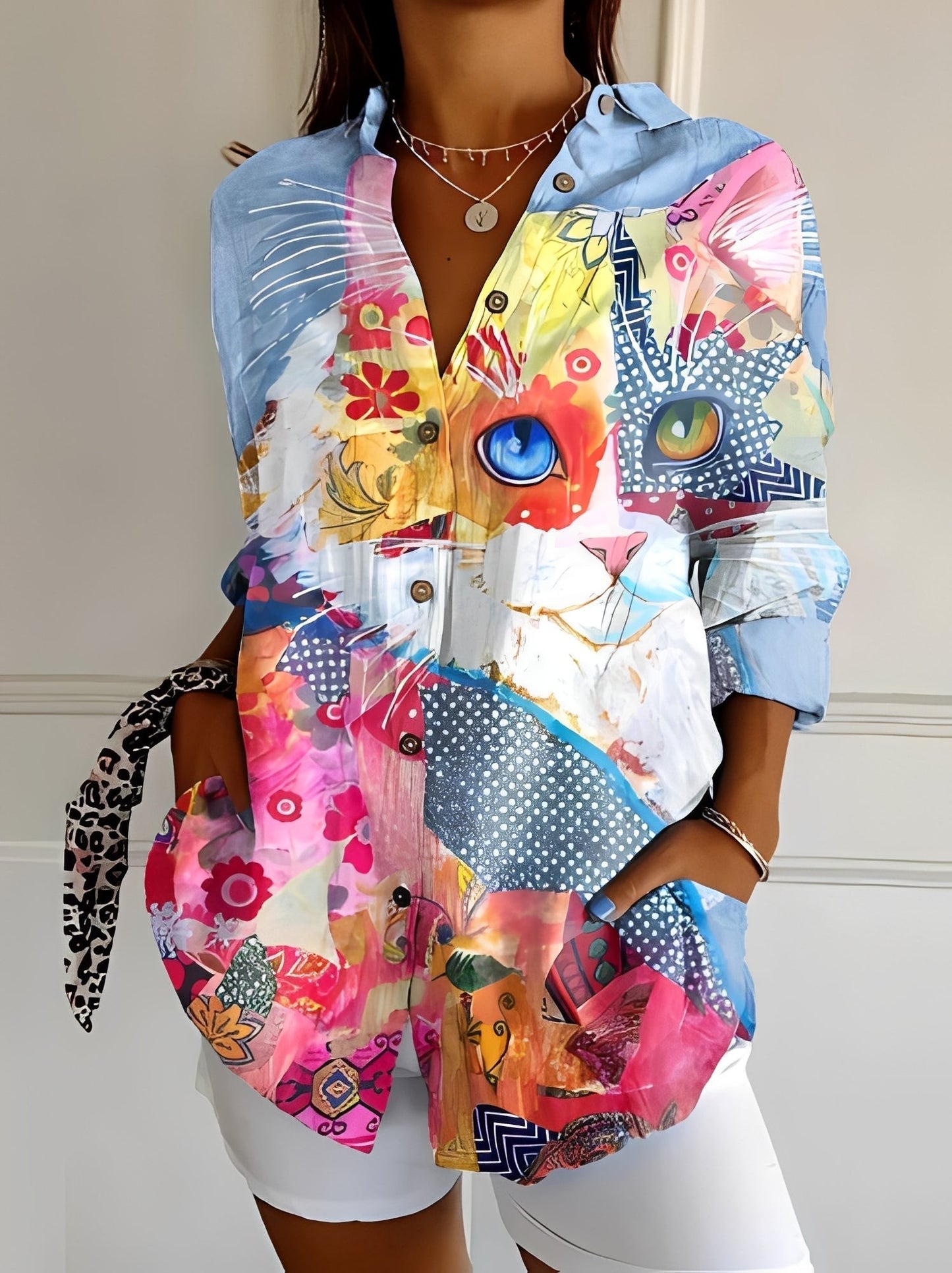 María – Stilvolle Damenbluse mit modernem Print