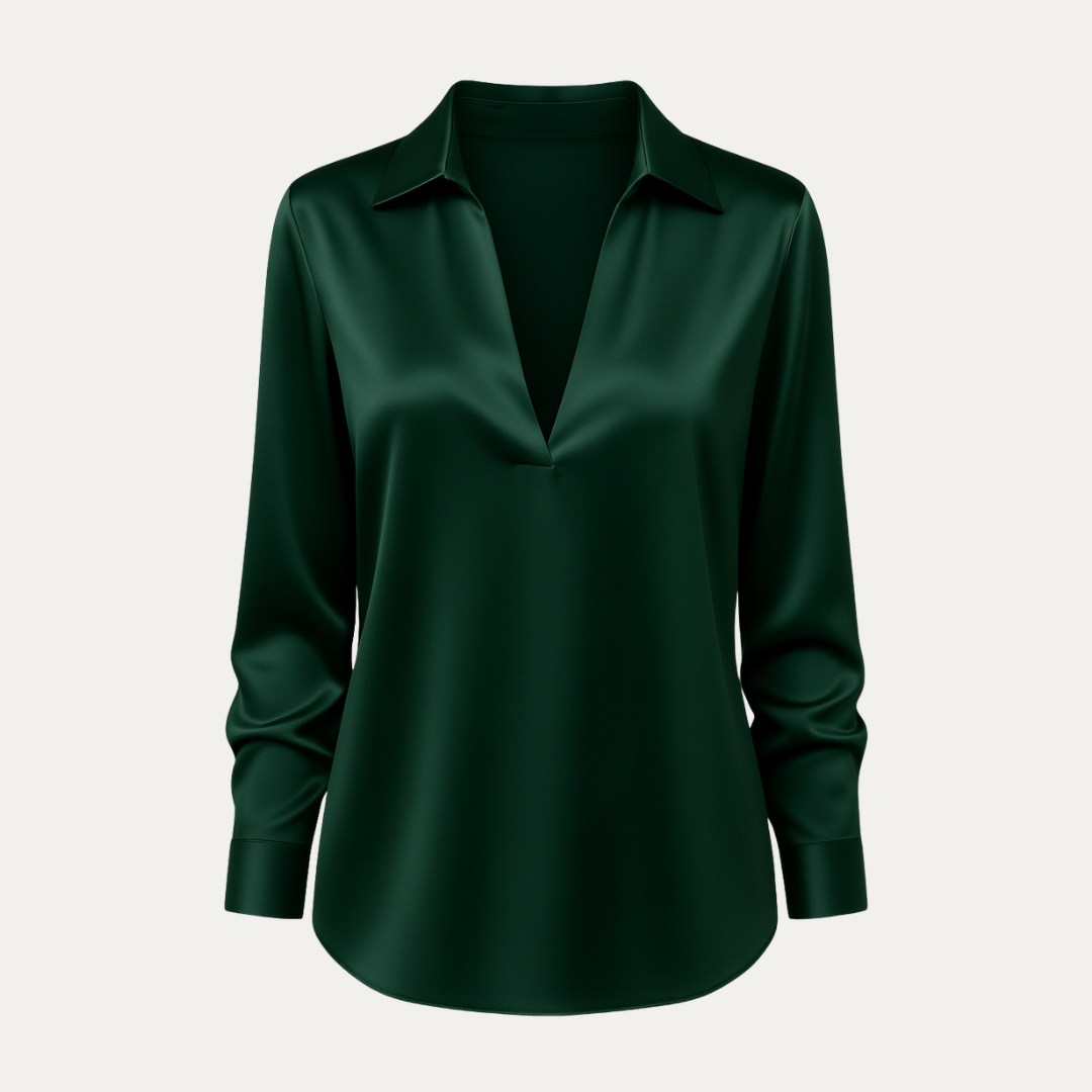 Lydia – Elegant Women's V-Neck Blouse - Image 1