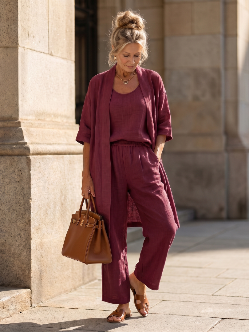 Elegantes Damen Outfit mit lockerem Oberteil und bequemen Hosen – J&B - 12 - Atelier-Zofia