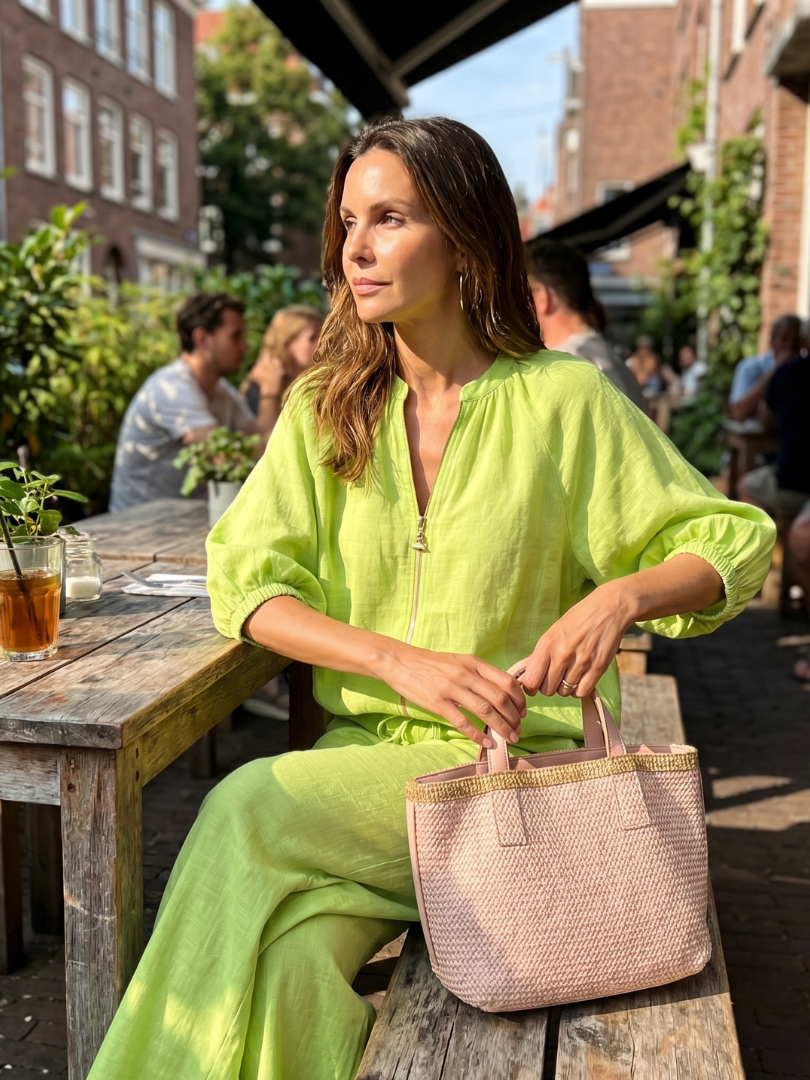Elegantes Damen Set mit Puffärmeln und Weitbein-Hose - J&B - 12 - Atelier-Zofia