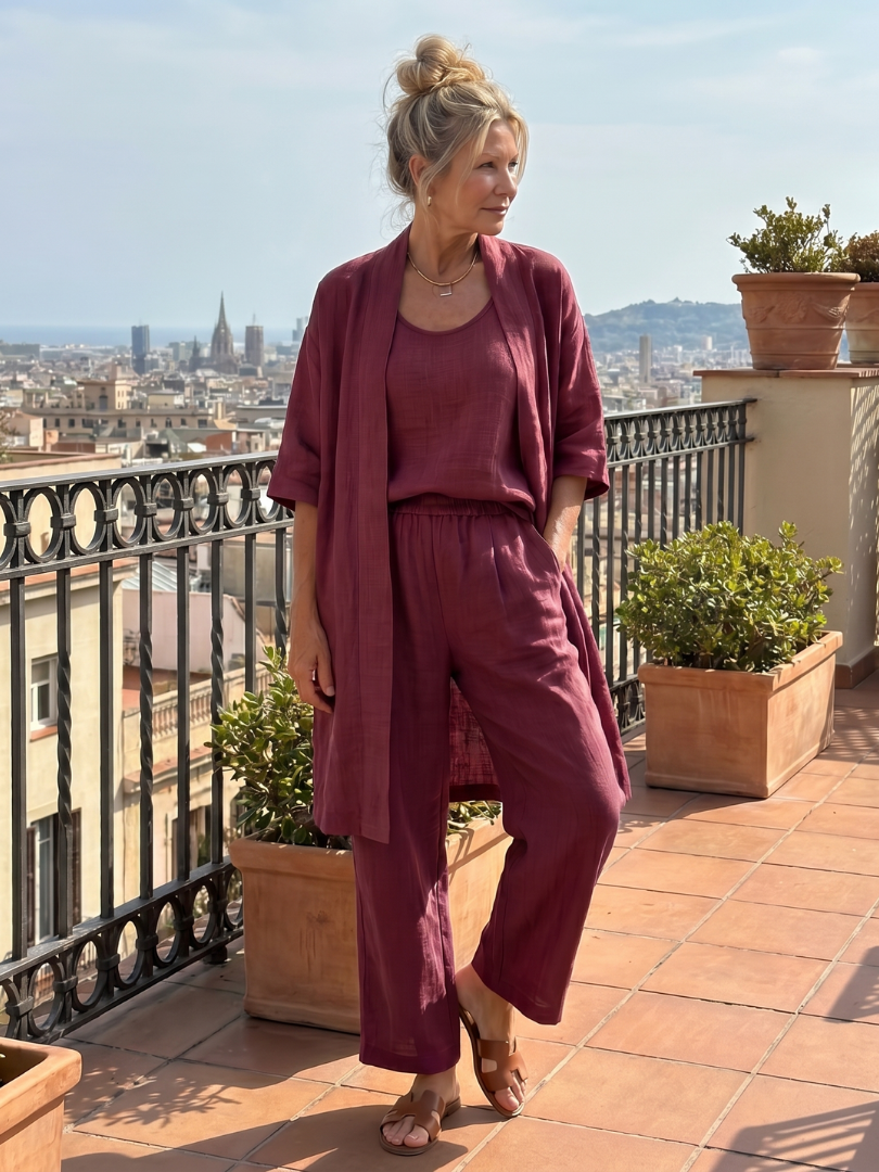 Elegantes Damen Outfit mit lockerem Oberteil und bequemen Hosen – J&B - 14 - Atelier-Zofia