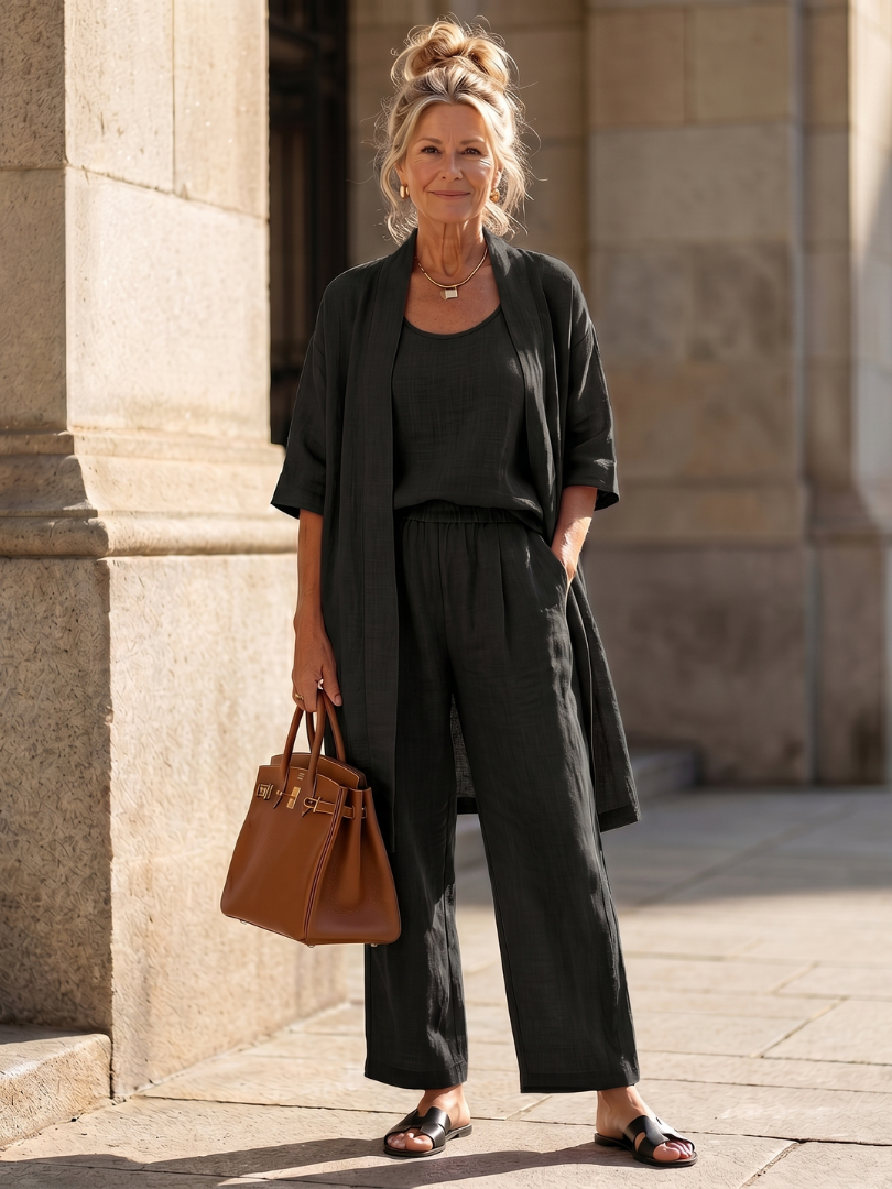 Elegantes Damen Outfit mit lockerem Oberteil und bequemen Hosen – J&B - 15 - Atelier-Zofia
