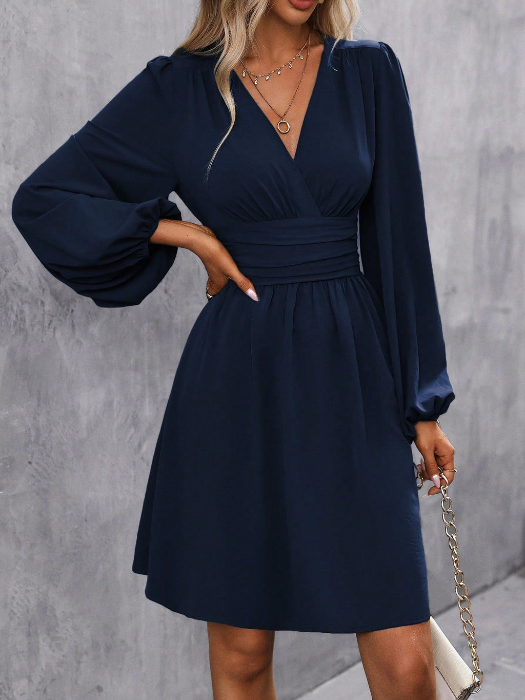 Julia – Women V-Neck Long Sleeve Dress - Image 14