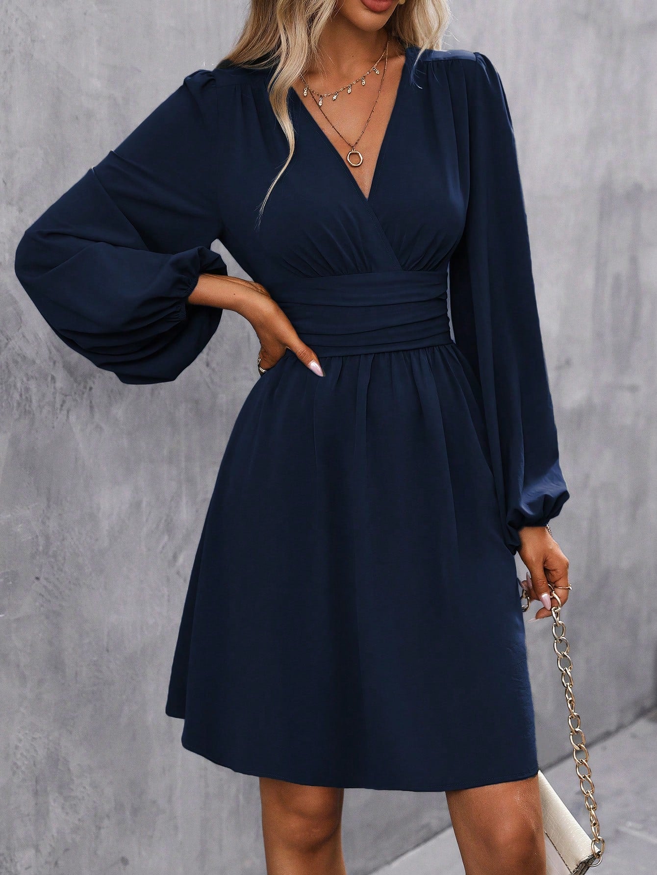 Julia – Women V-Neck Long Sleeve Dress - Image 14