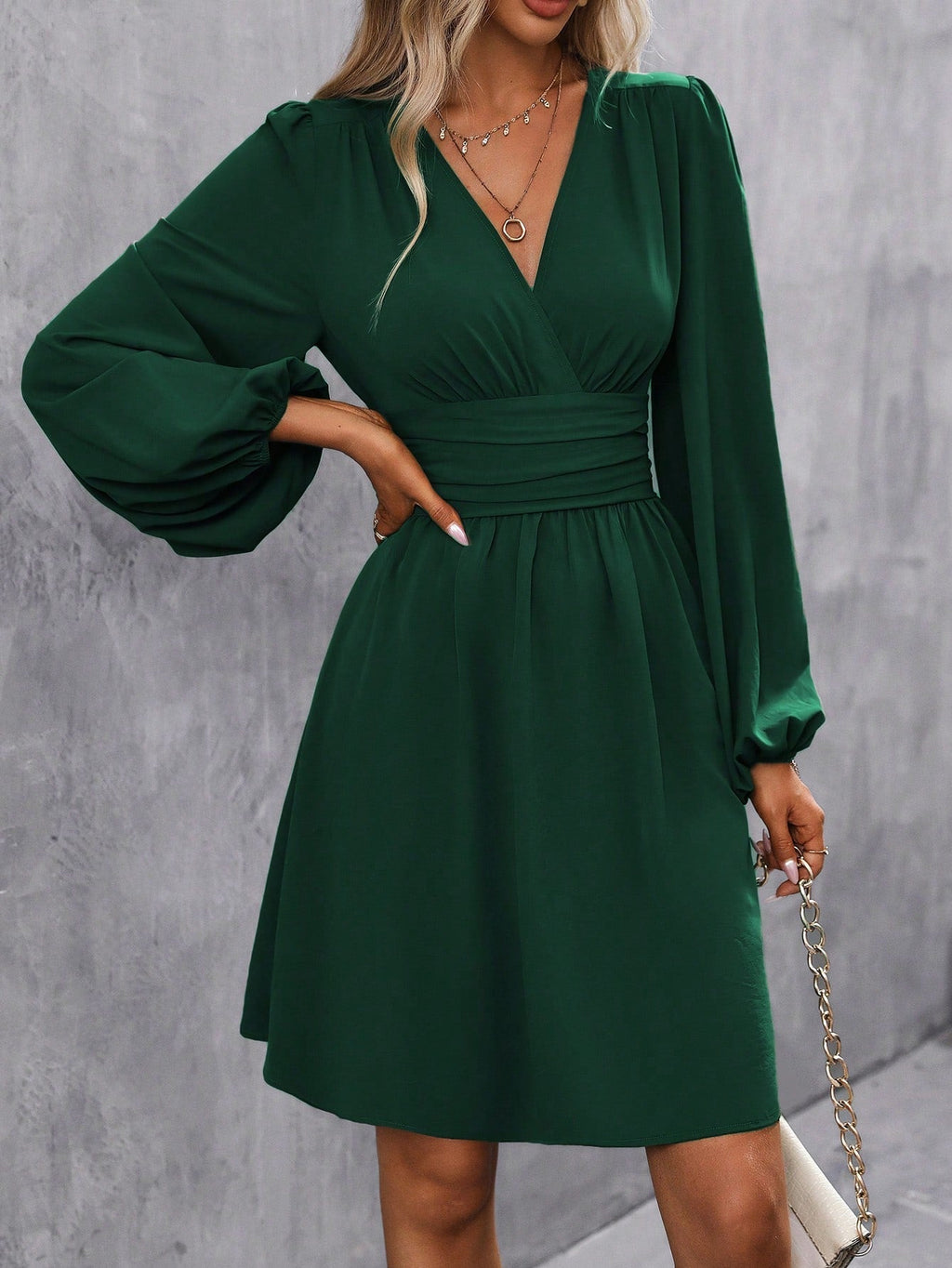 Julia – Women V-Neck Long Sleeve Dress - Image 15