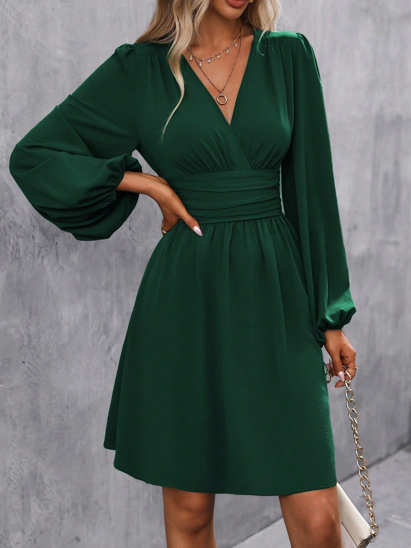 Julia – Women V-Neck Long Sleeve Dress - Image 15
