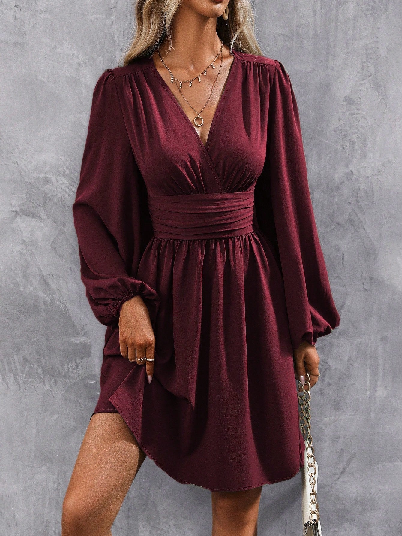Julia – Women V-Neck Long Sleeve Dress - Image 17