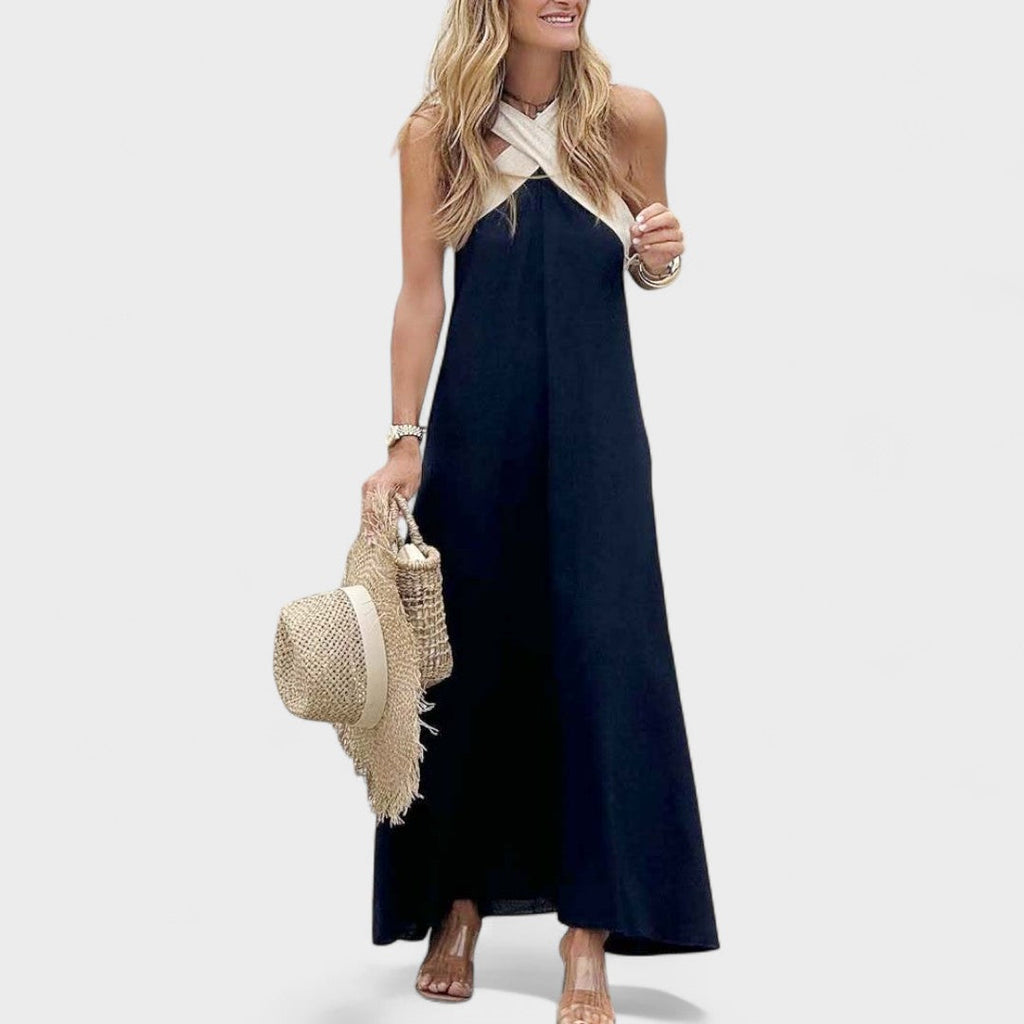 Susanne – Women Cross-Neck Maxi Dress - Image 9