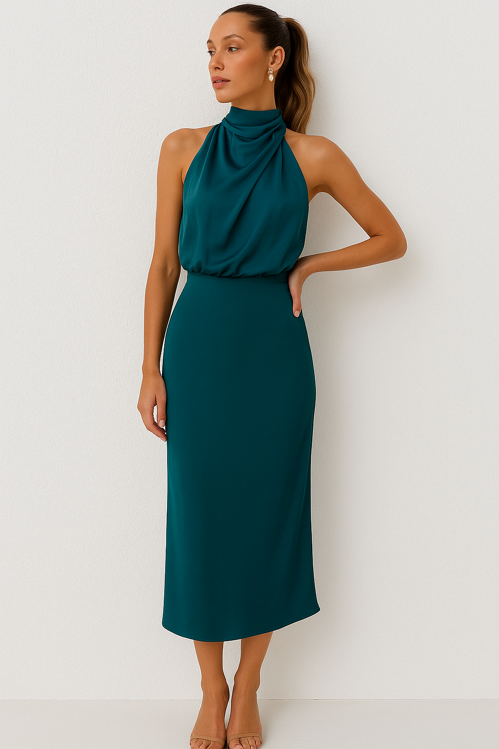 Stefanie – Elegant Halter Dress for Women - Image 3