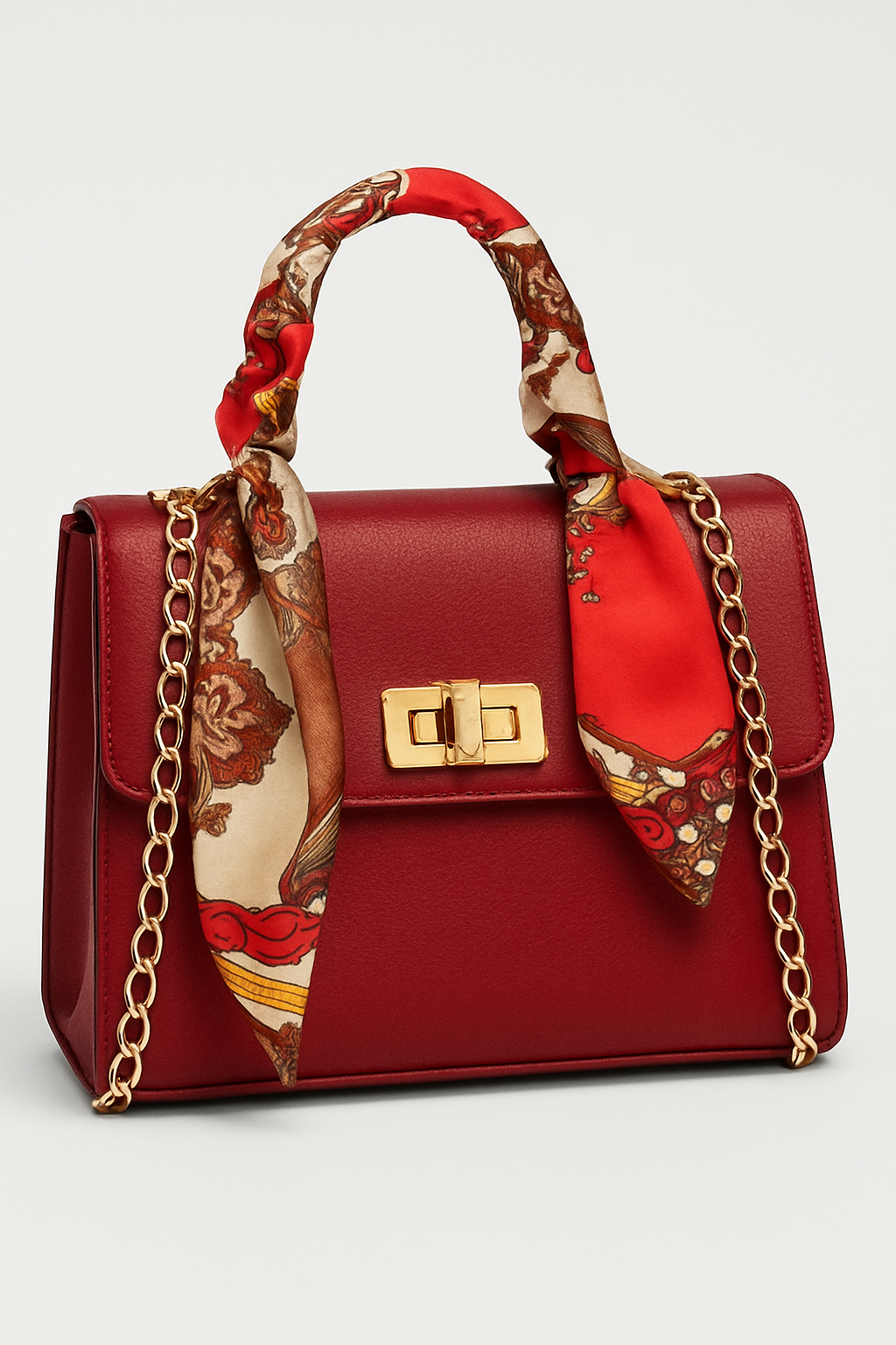 Alina – Chic Handbag with Scarf Detail - Image 2