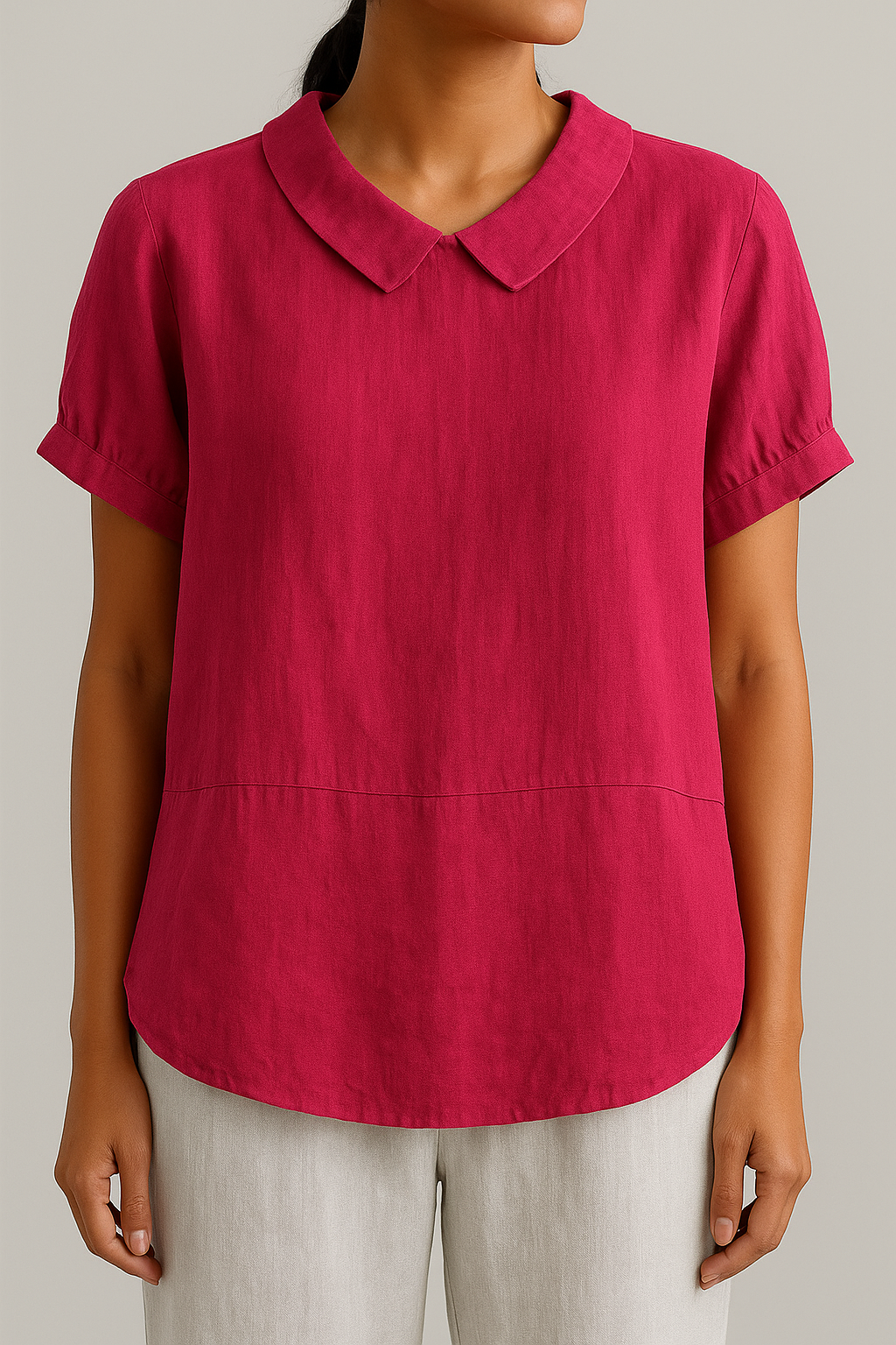 Carina – Elegant Linen Top Blouse for Women - Image 5