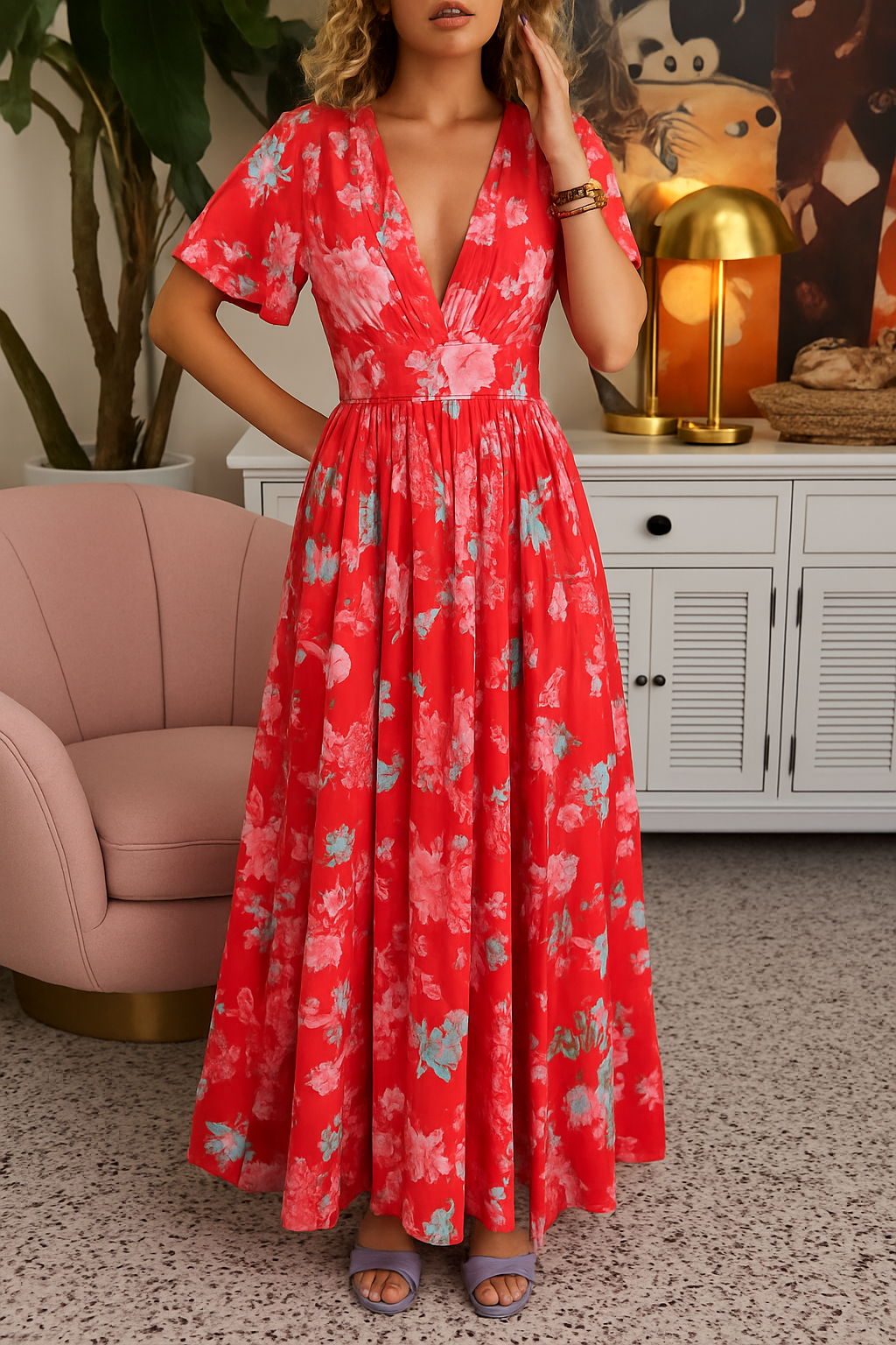 Ines – Elegant Vibrant Floral Dress for Women - Image 6