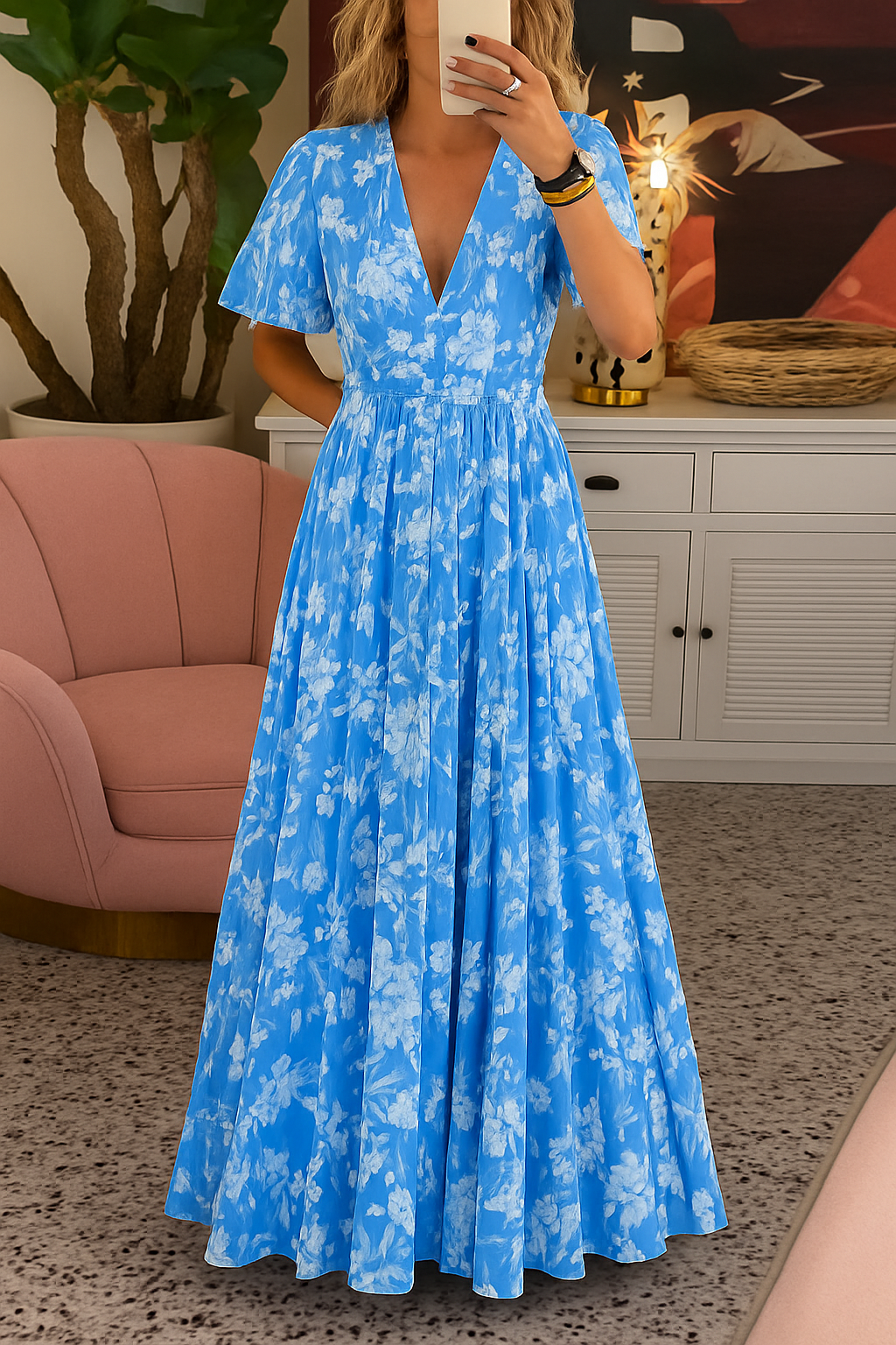 Ines – Elegant Vibrant Floral Dress for Women - Image 8