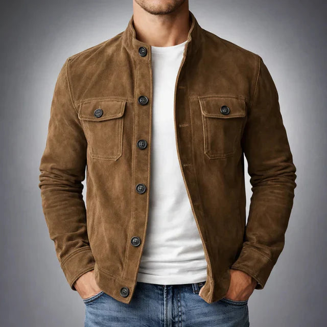 Herren Utility-Jacke im lässigen Design mit Knopfverschluss - J&B - 1 - Atelier-Zofia