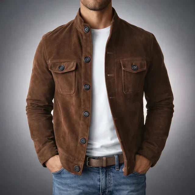 Herren Utility-Jacke im lässigen Design mit Knopfverschluss - J&B - 4 - Atelier-Zofia