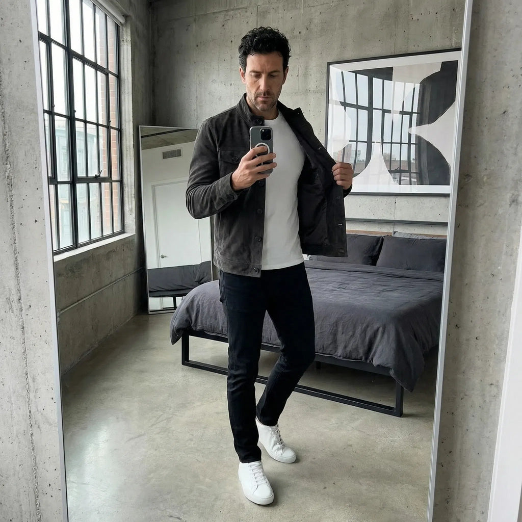 Herren Utility-Jacke im lässigen Design mit Knopfverschluss - J&B - 10 - Atelier-Zofia