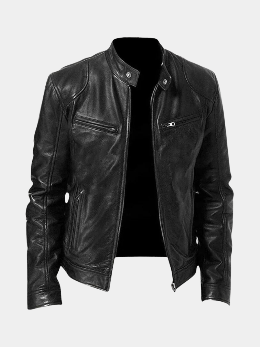 Herren Lederjacke – Elegante, strukturierte Passform mit praktischen Taschen von J&B - 1 - Atelier-Zofia