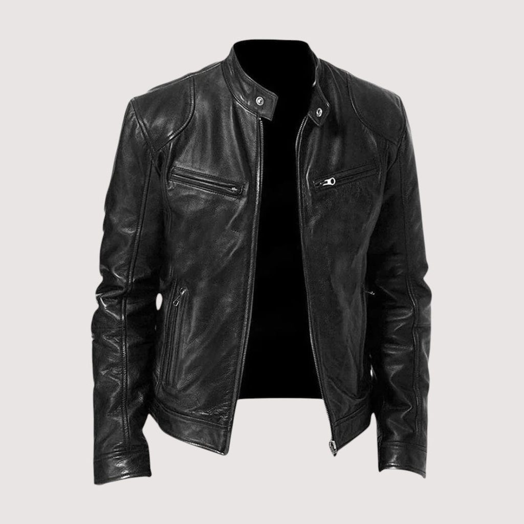 Herren Lederjacke – Elegante, strukturierte Passform mit praktischen Taschen von J&B - 2 - Atelier-Zofia
