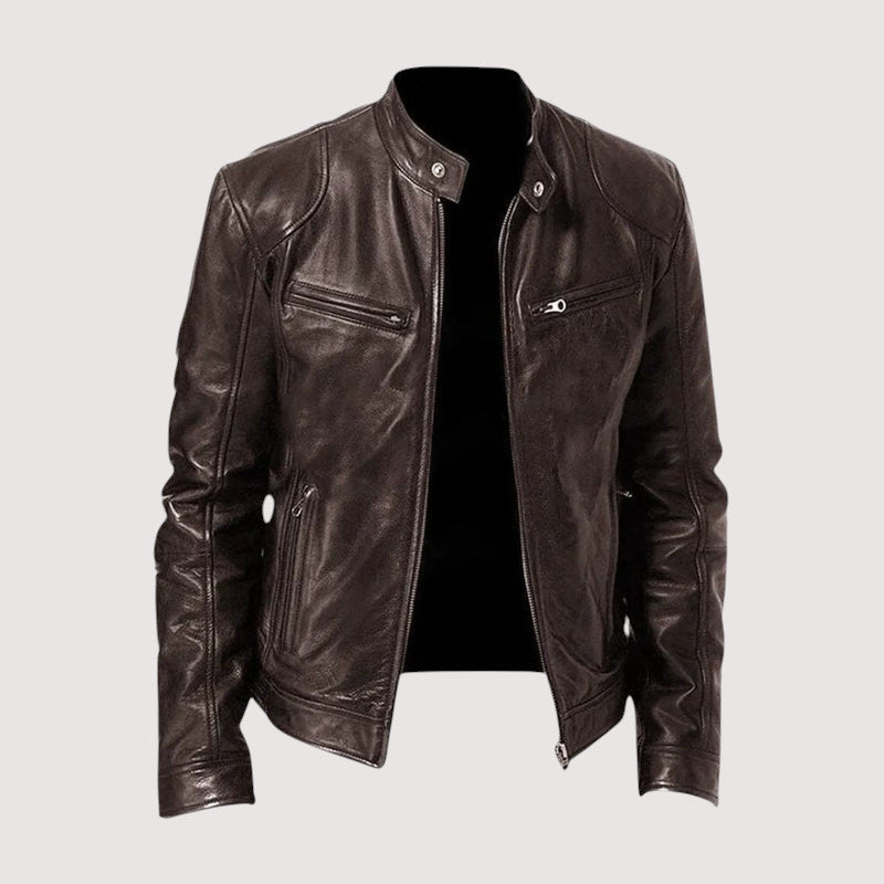 Herren Lederjacke – Elegante, strukturierte Passform mit praktischen Taschen von J&B - 3 - Atelier-Zofia