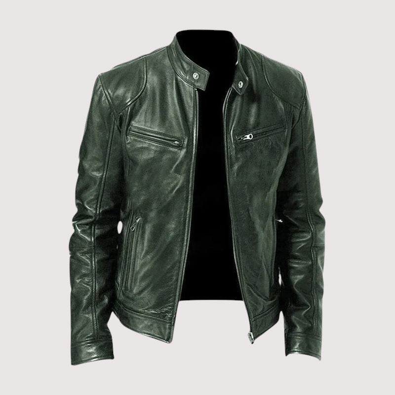 Herren Lederjacke – Elegante, strukturierte Passform mit praktischen Taschen von J&B - 4 - Atelier-Zofia