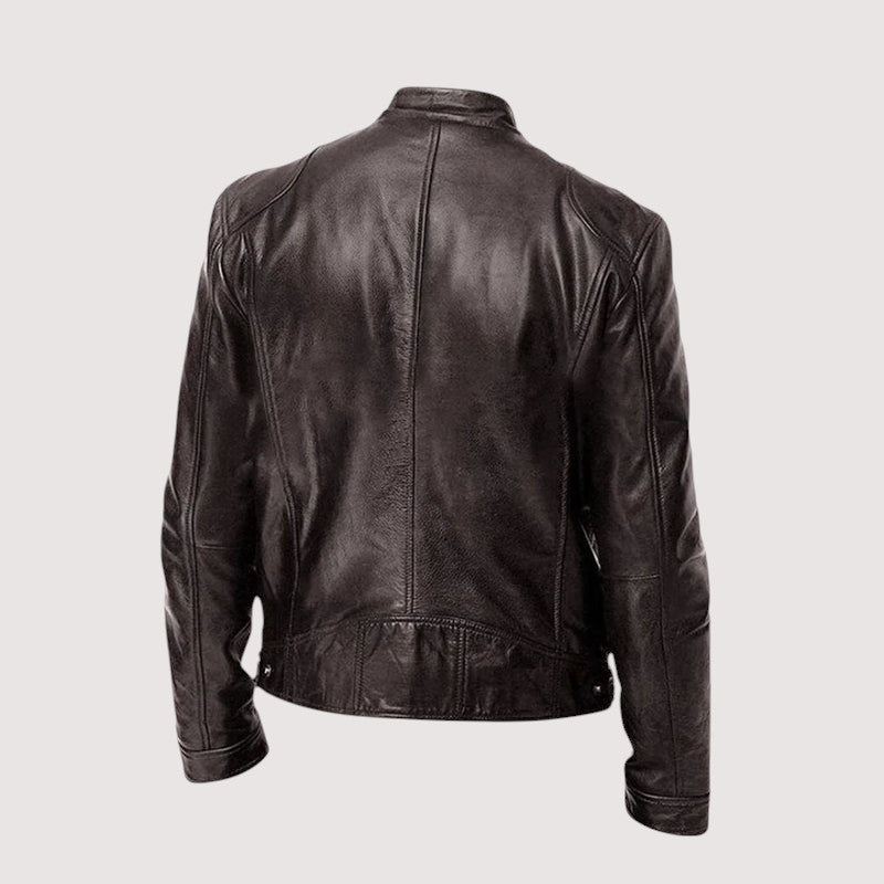 Herren Lederjacke – Elegante, strukturierte Passform mit praktischen Taschen von J&B - 10 - Atelier-Zofia