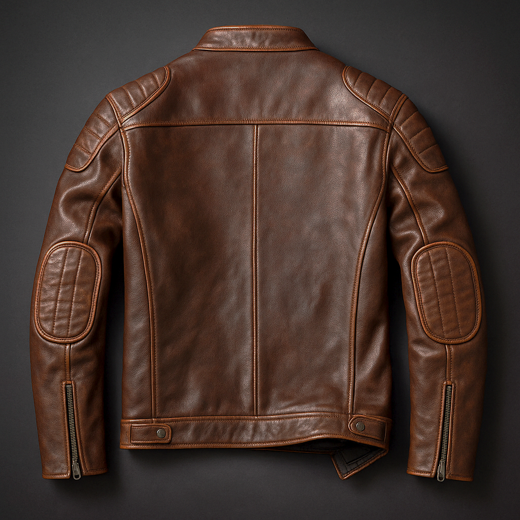 Herren Lederjacke – Modische Passform mit markanter Steppung an den Schultern - J&B - 4 - Atelier-Zofia