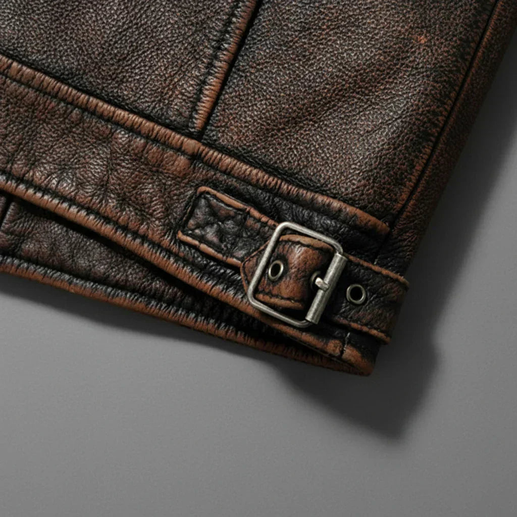 Herren Lederjacke – Modische Passform mit markanter Steppung an den Schultern - J&B - 9 - Atelier-Zofia