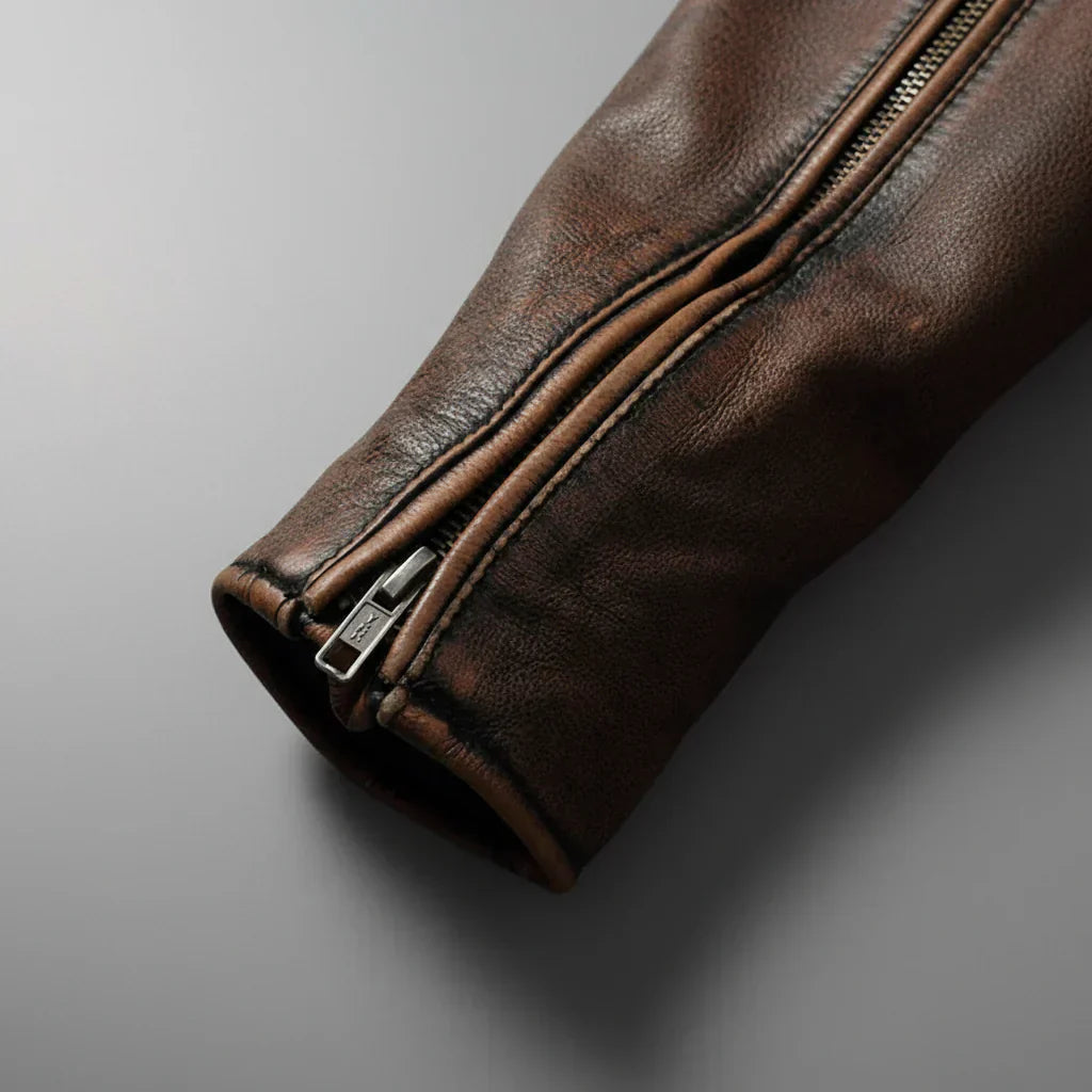 Herren Lederjacke – Modische Passform mit markanter Steppung an den Schultern - J&B - 10 - Atelier-Zofia