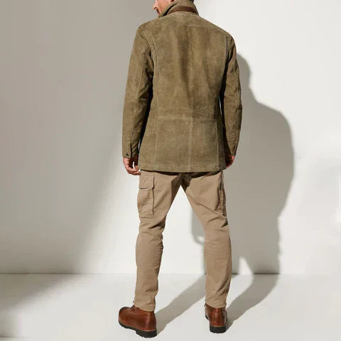 Stylische Herrenjacke im Utility-Design mit kontrastierendem Kragen - J&B - 3 - Atelier-Zofia