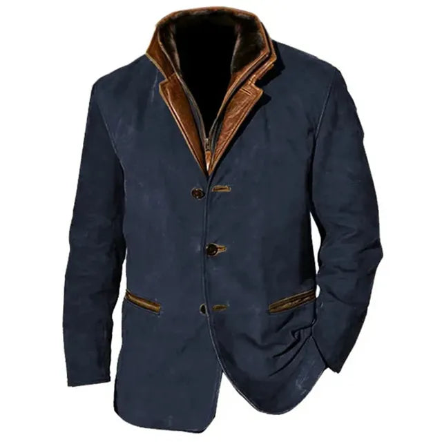 Stylische Herrenjacke im Utility-Design mit kontrastierendem Kragen - J&B - 5 - Atelier-Zofia