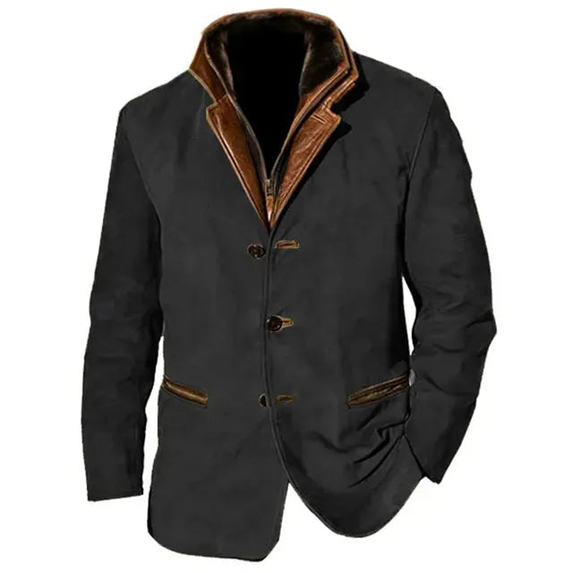 Stylische Herrenjacke im Utility-Design mit kontrastierendem Kragen - J&B - 6 - Atelier-Zofia