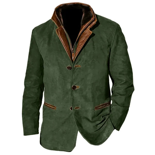 Stylische Herrenjacke im Utility-Design mit kontrastierendem Kragen - J&B - 7 - Atelier-Zofia