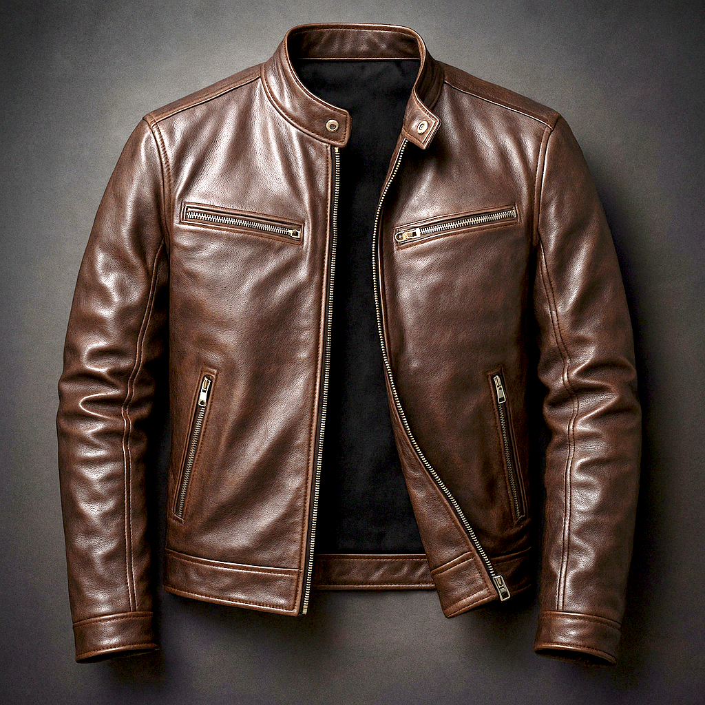 Herren Lederjacke – Elegante Passform mit modernem Design - J&B - 1 - Atelier-Zofia