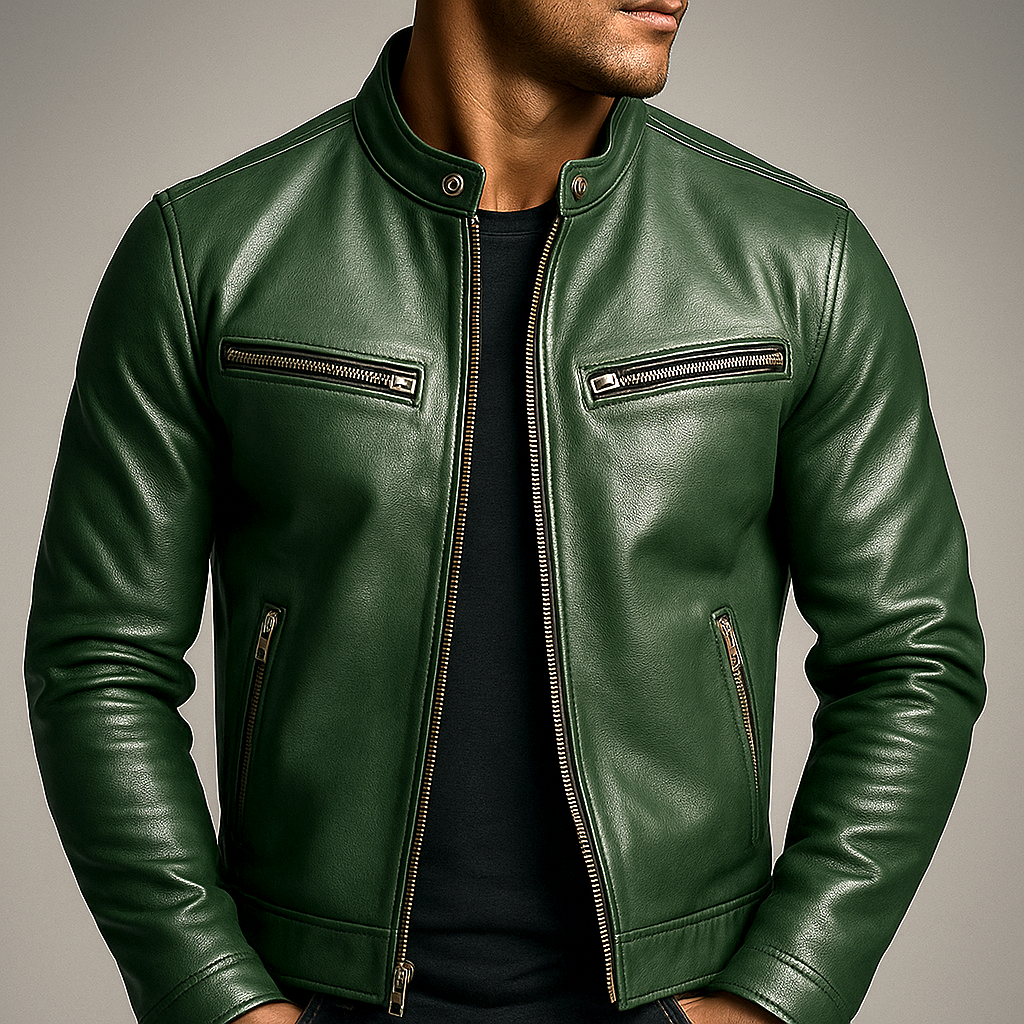 Herren Lederjacke – Elegante Passform mit modernem Design - J&B - 8 - Atelier-Zofia