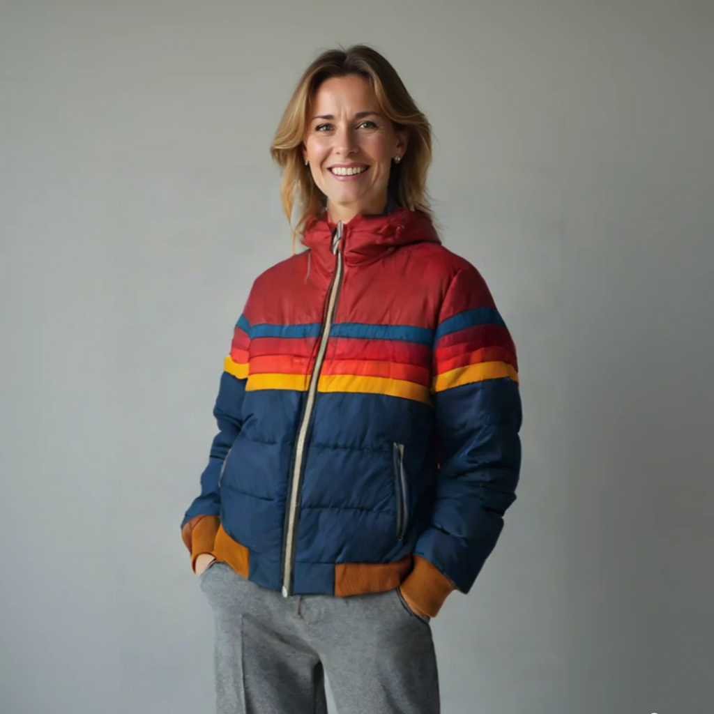Bunte Damen Steppjacke mit Reißverschluss - J&B für stilvolle Wintertage - 1 - Atelier-Zofia