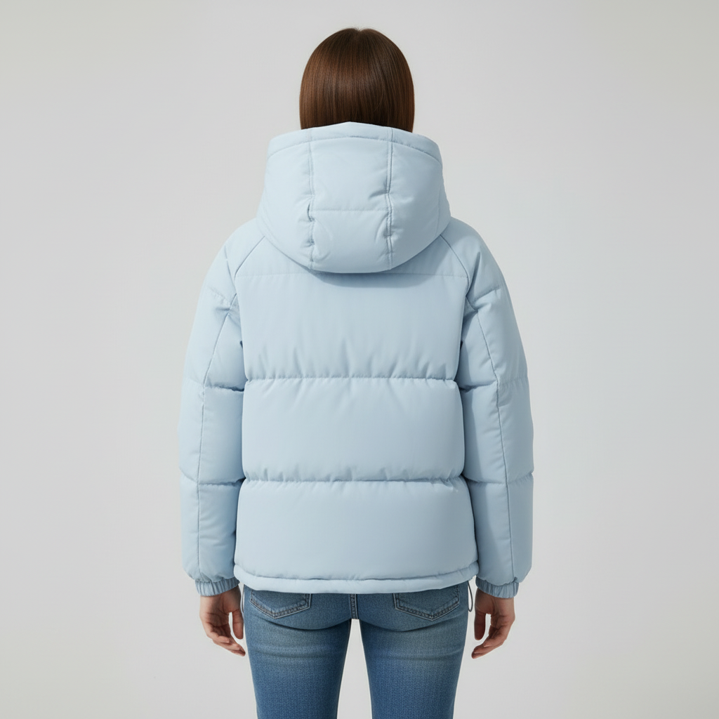 Damen Steppjacke mit Kapuze und durchgehendem Reißverschluss - J&B - 3 - Atelier-Zofia