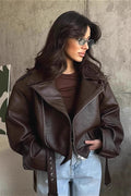 Oversized Damen Bomberjacke mit Taillengürtel - J&B - 1 - Atelier-Zofia