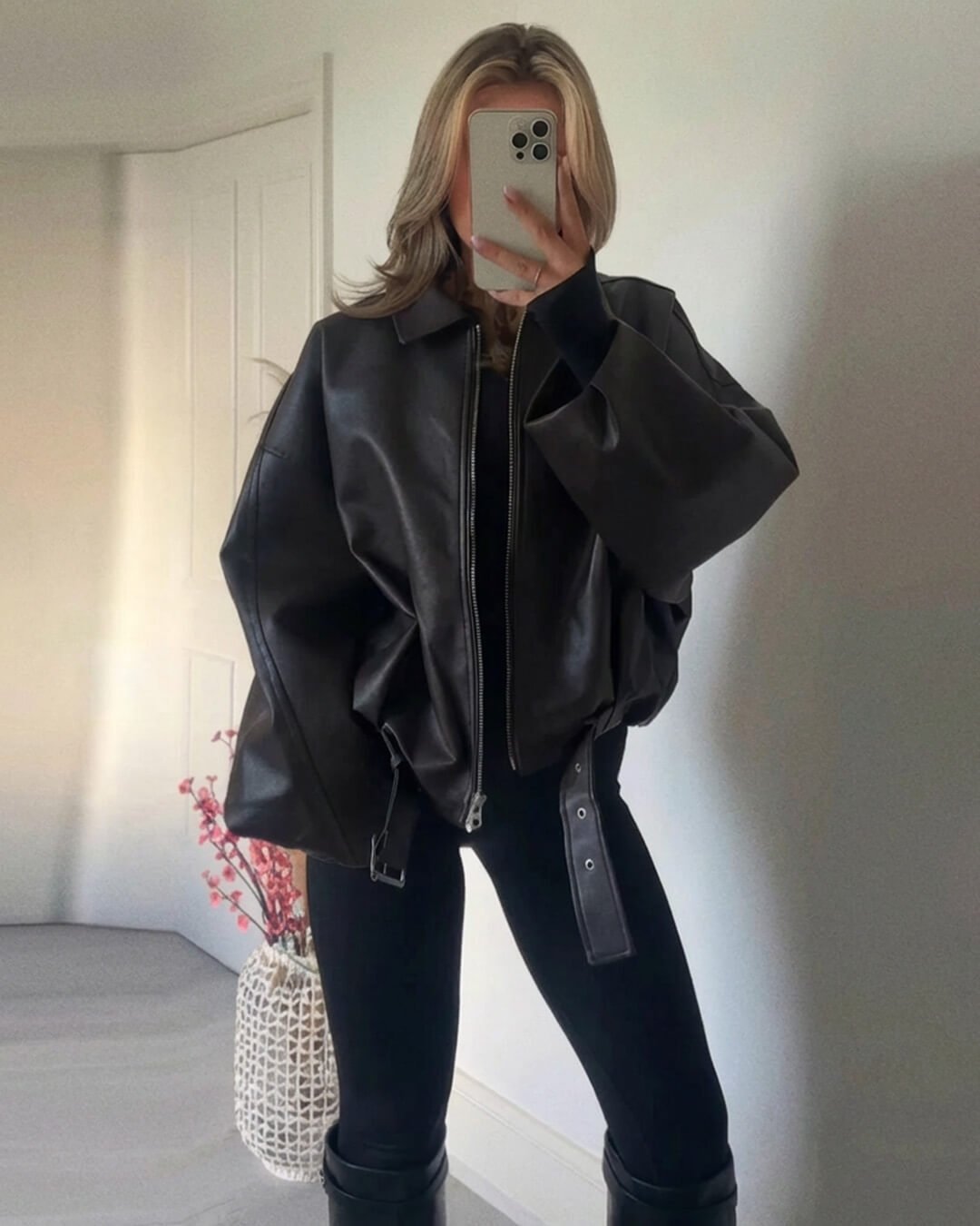 Damen Bomberjacke im Oversized-Stil mit Taillengürtel - J&B - 12 - Atelier-Zofia