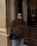 Damen Oversize Kunstfelljacke mit hohem Kragen - Stylisch und Warm von J&B - 1 - Atelier-Zofia