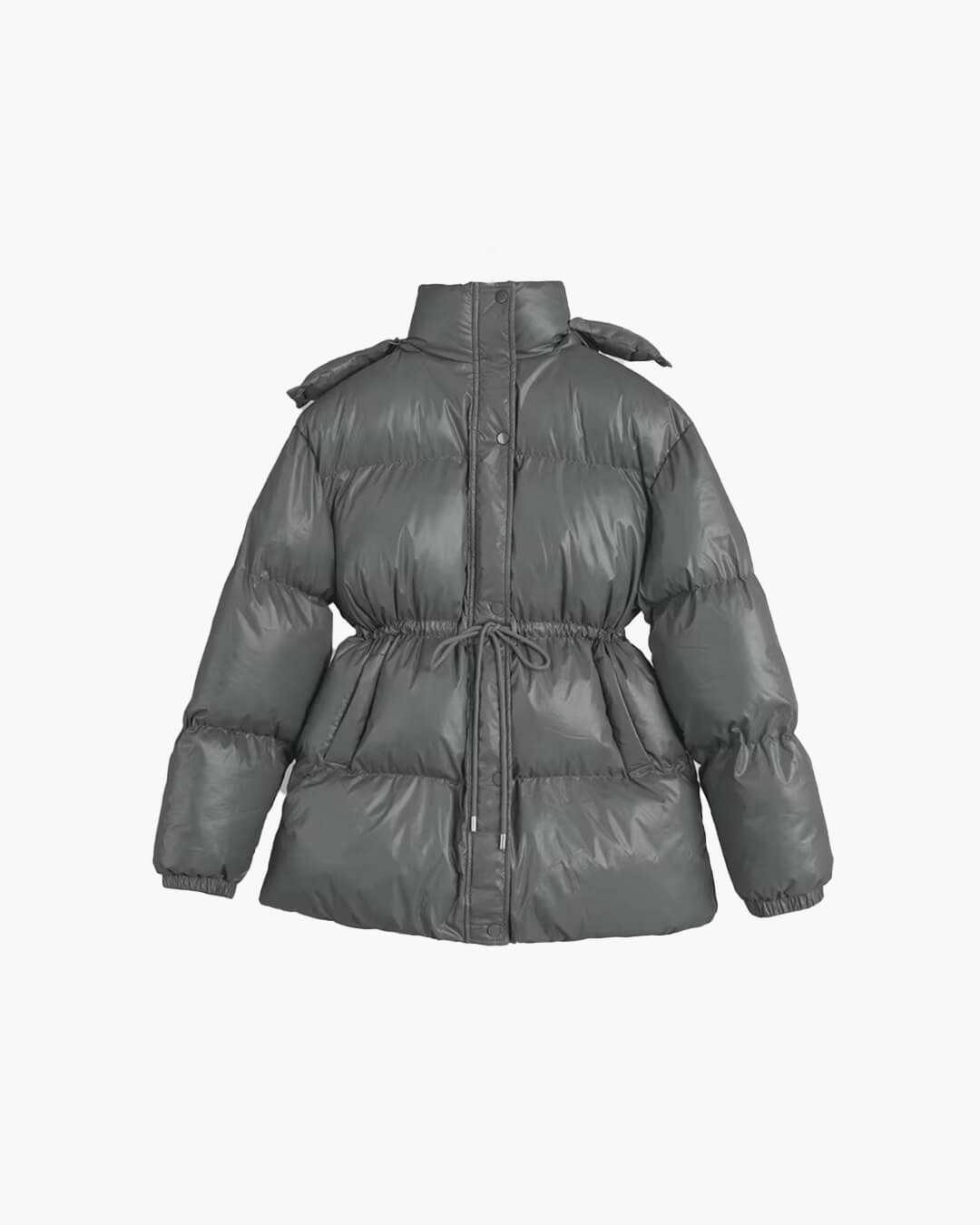 Damen Daunenjacke mit Taillenkordelzug und langer Silhouette - J&B - 8 - Atelier-Zofia
