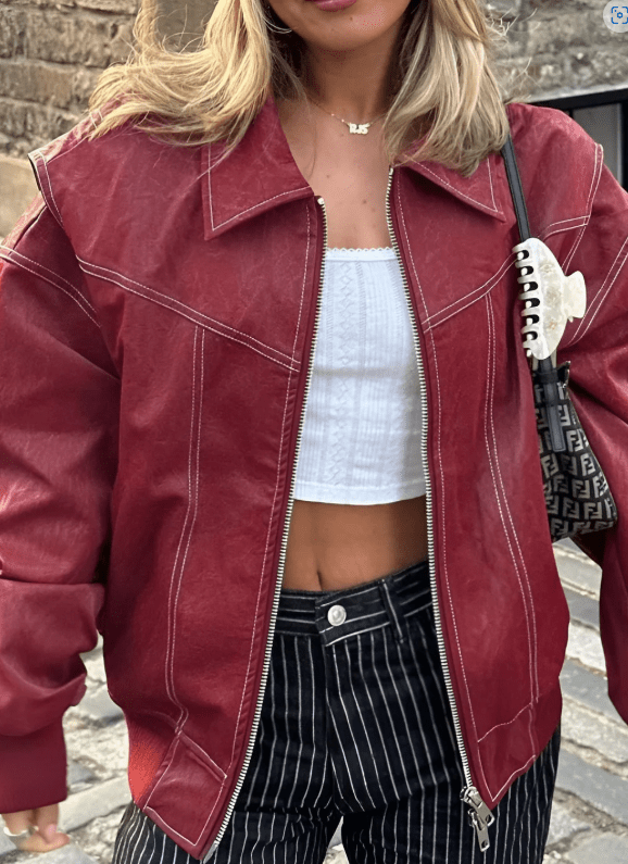 Damen Bomberjacke im Oversize-Design mit praktischen Reißverschluss - J&B - 4 - Atelier-Zofia