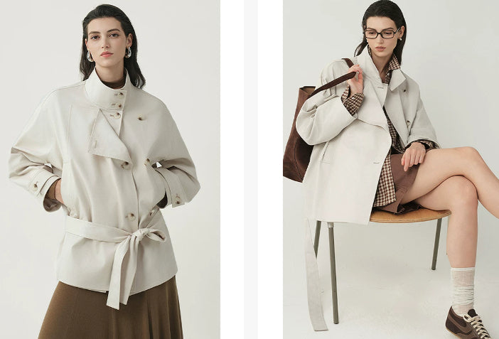 Modische Damenjacke mit doppelter Knopfleiste und lockerer Passform - J&B - 10 - Atelier-Zofia