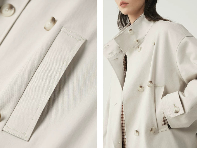 Modische Damenjacke mit doppelter Knopfleiste und lockerer Passform - J&B - 13 - Atelier-Zofia